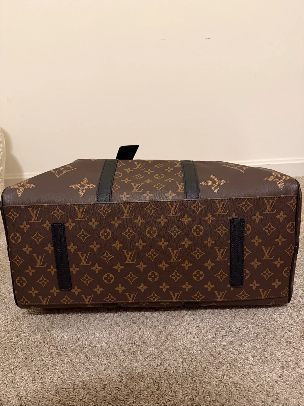 COPY - Louis Vuitton Brown Monogram Canvas & Black Trim Duffel